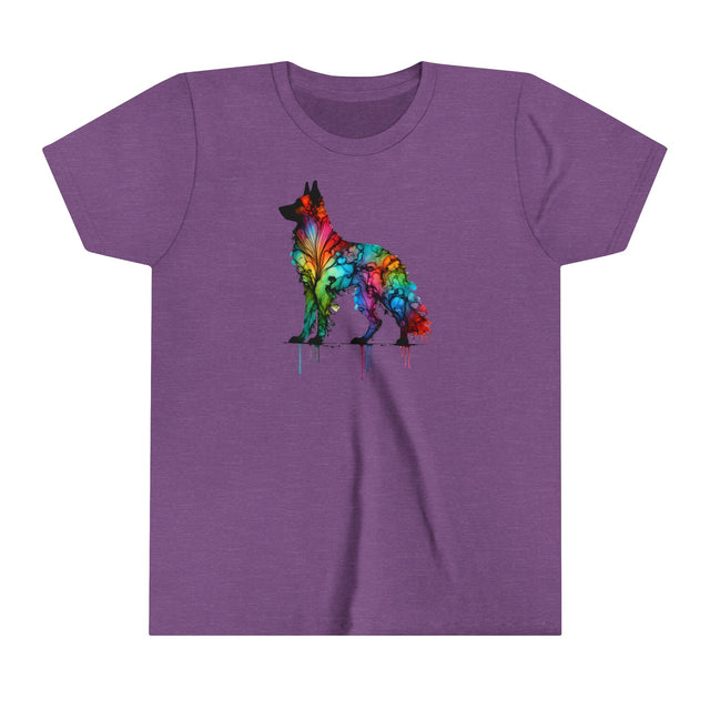 Rainbow German Shepherd Dog T-shirt,Pride Shirt,Dog Lover Top,Rainbow Animals,LGBTQ+ Tee,GSD Owner,Youth Size