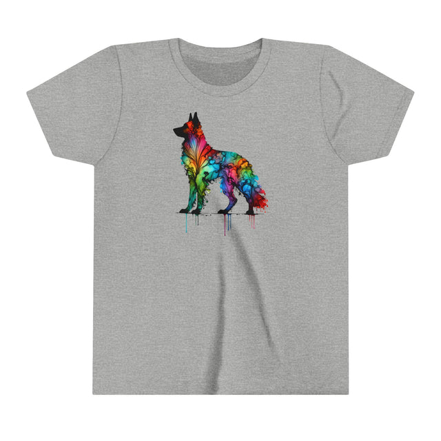 Rainbow German Shepherd Dog T-shirt,Pride Shirt,Dog Lover Top,Rainbow Animals,LGBTQ+ Tee,GSD Owner,Youth Size