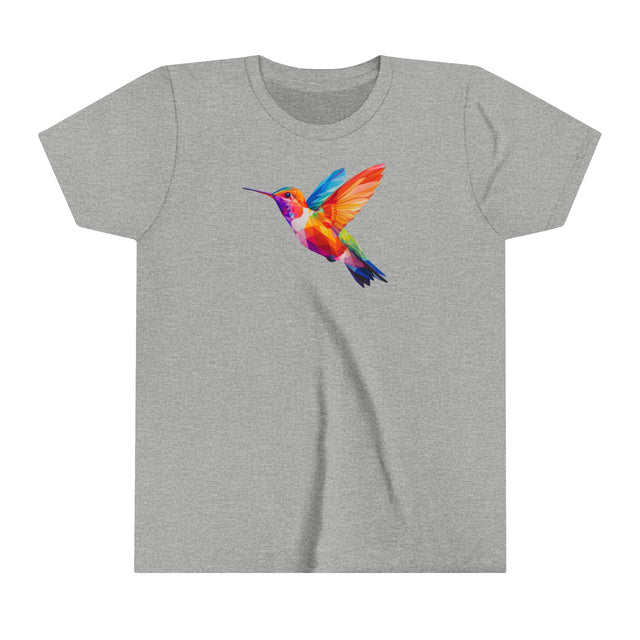 Geometric Rainbow Hummingbird T-shirt,Pride Shirt,Bird Lover Top,Rainbow Animals,Youth Size