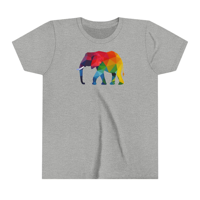 Geometric Rainbow Elephant T-shirt,Pride Shirt,Elephant Lover Top,Rainbow Animals,LGBTQ+ Tee,Queer,Gay,Lesbian,Bisexual,Trans,Youth Size