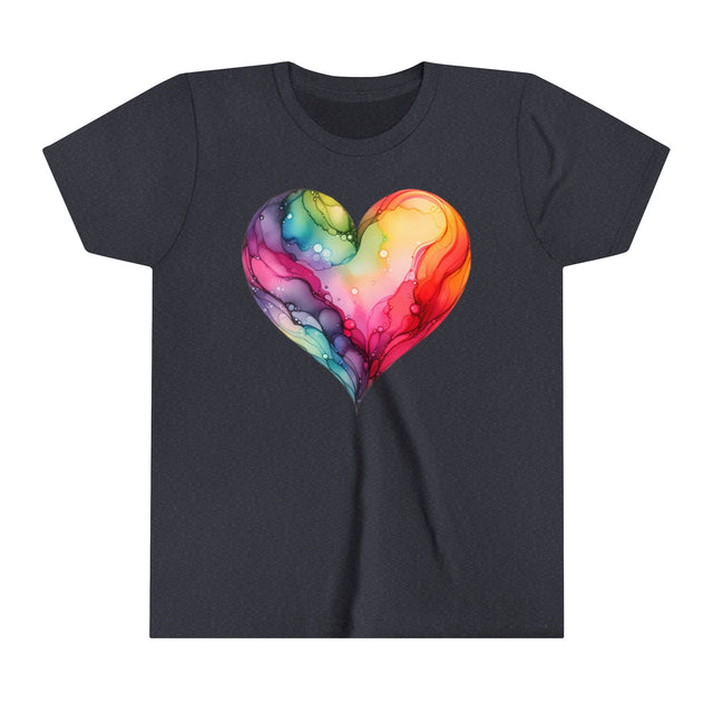Rainbow Heart Alcohol Ink, Youth Size