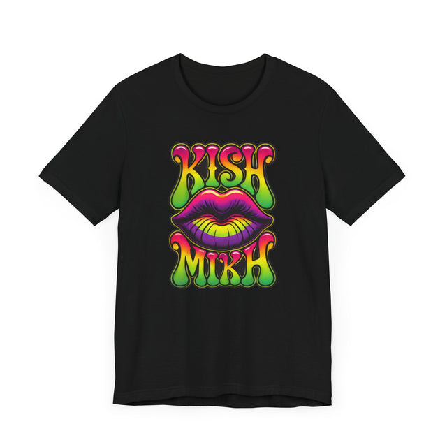 Kish Mikh "Kiss Me" psychedelic T-shirt, Yiddish Lover Shirt