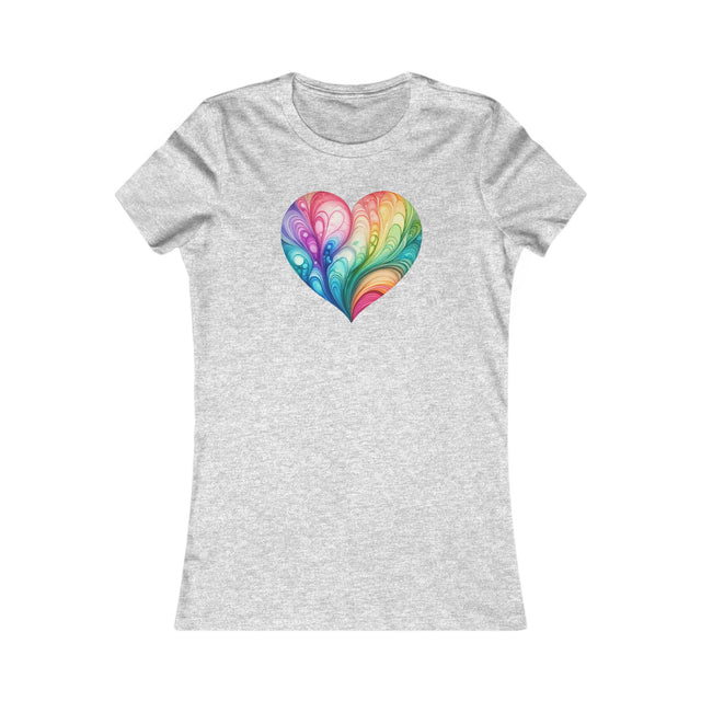 Rainbow Heart Streams Alcohol Ink Shirt Women's Favorite Tee, Pride T-shirt, Rainbow Heart Shirt