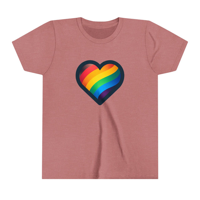 Philadelphia Pride Rainbow Heart T-shirt, Youth Size