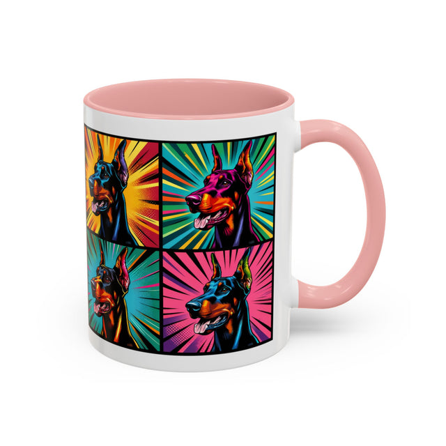 Doberman Pinschers Coffee Cup,4-Panel Pop Art Mug