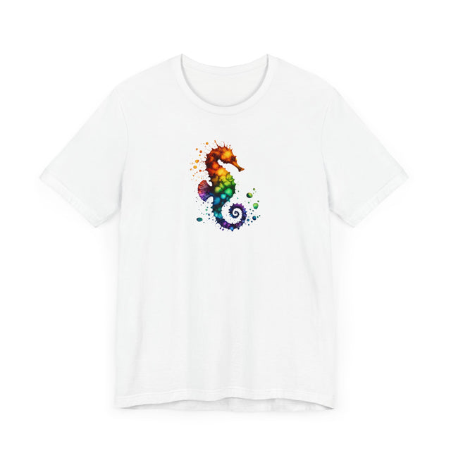 Rainbow Seahorse Alcohol Ink,Sea life lover,Ocean Life,Nautical,Pride Shirt,LGBTQ+ Tee