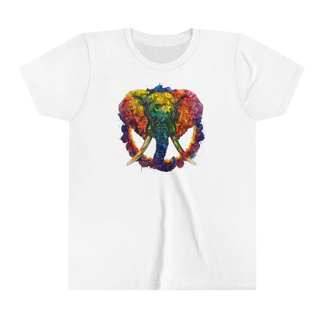 Rainbow Elephant Peace Mandala T-shirt,Pride Shirt,Elephant Lover Top,Rainbow Animals,LGBTQ+ Tee,Queer,Gay,Lesbian,Bisexual,Trans,Youth Size