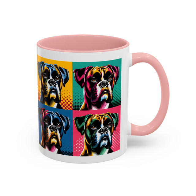 Boxers Coffee Cup,4-Panel Pop Art Mug,Boxer Lover,Boxer Mom,Boxer Dad,Dog Lover Gift,Boxer Gift