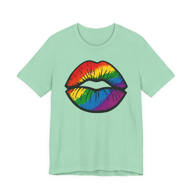 Rainbow Pop-Art Lips T-shirt, Kiss Shirt, Artsy Tee, LGBTQIA, Pride Shirt