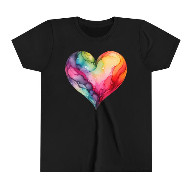Rainbow Heart Alcohol Ink, Youth Size