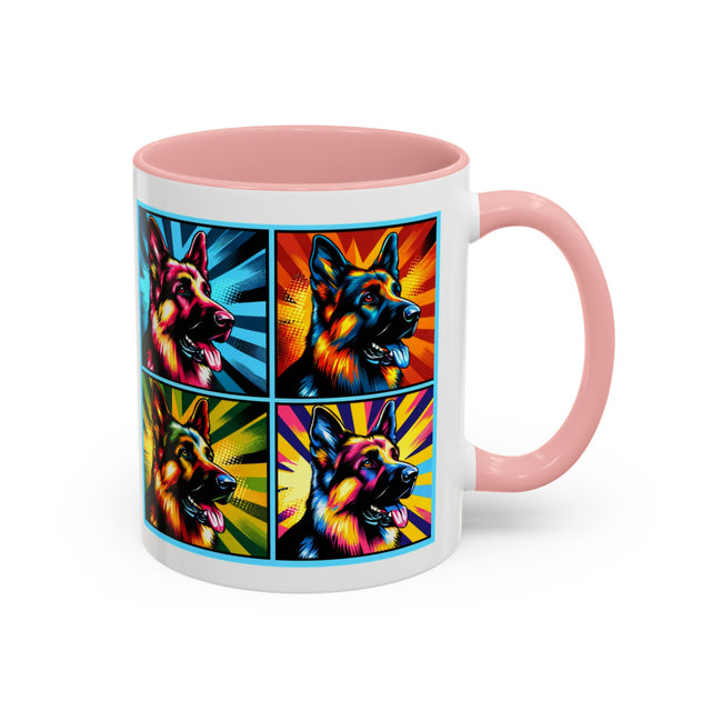 German Shepherd Dog Mug,4-Panel Pop Art Mug,German Shepherd Lover,GSD Mom,GSD Dad,Dog Lover Gift,Alsatian Dog Gift