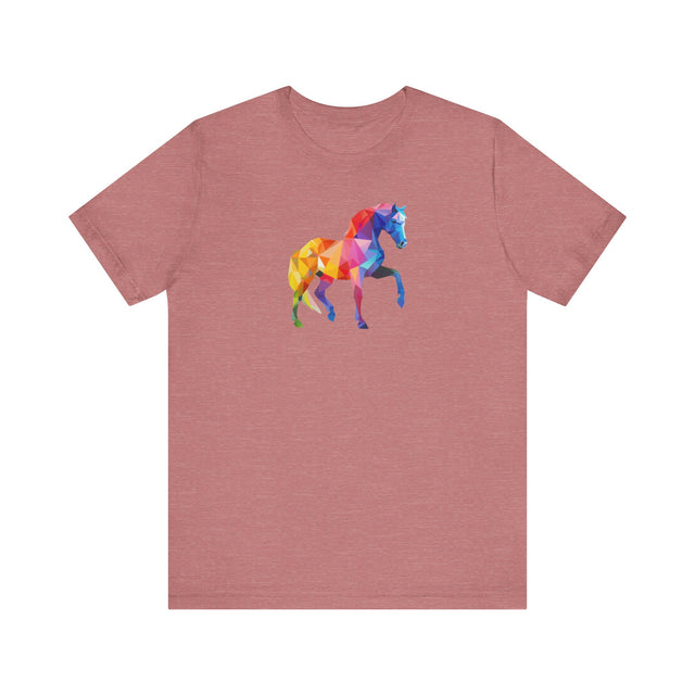 Geometric Rainbow Horse T-shirt,Pride Shirt,Equine Lover Top,Rainbow Animals,LGBTQ+ Tee,Pony,Colt