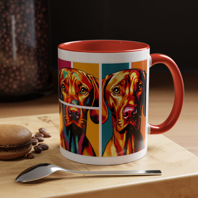 Vizsla Coffee Cup,4-Panel Pop Art Mug,Vizsla Lover,Vizsla Mom,Vizsla Dad,Dog Lover Gift,Vizsla Gift