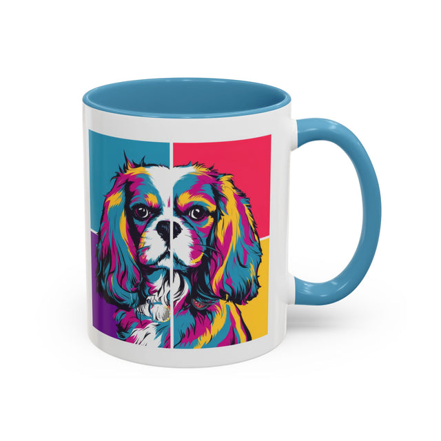 Cavalier King Charles Spaniel Coffee Cup,4-Panel Pop Art Mug,Cav Lover,Cav Spaniel Mom,Cav Dad,Dog Lover Gift,Cavalier King Charles Spaniel Gift