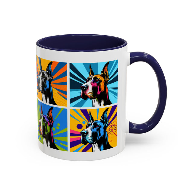 Great Danes Coffee Cup,4-Panel Pop Art Mug,Great Dane Lover,Great Dane Mom,Great Dane Dad,Dog Lover Gift,Great Dane Gift