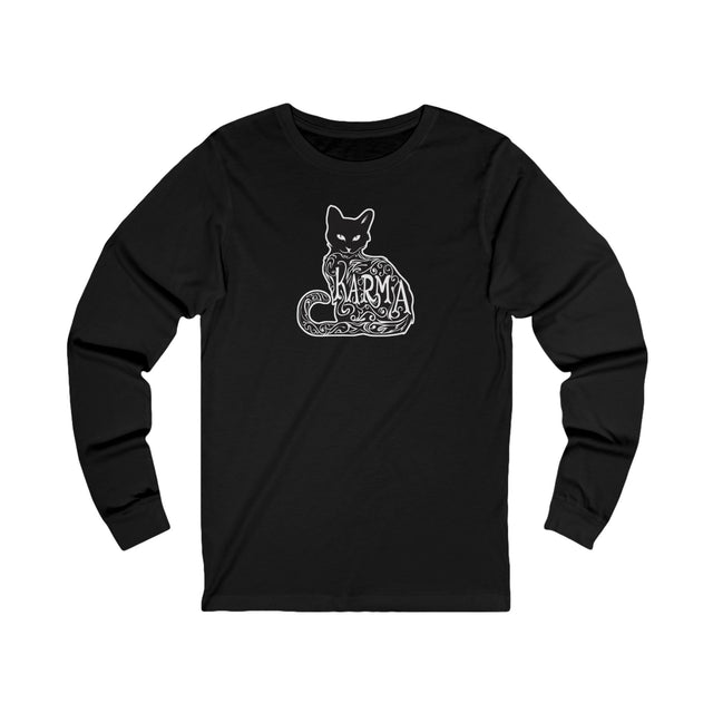Karma Cat Top, Cat Lover Tee, Unisex Jersey Long Sleeve Tee