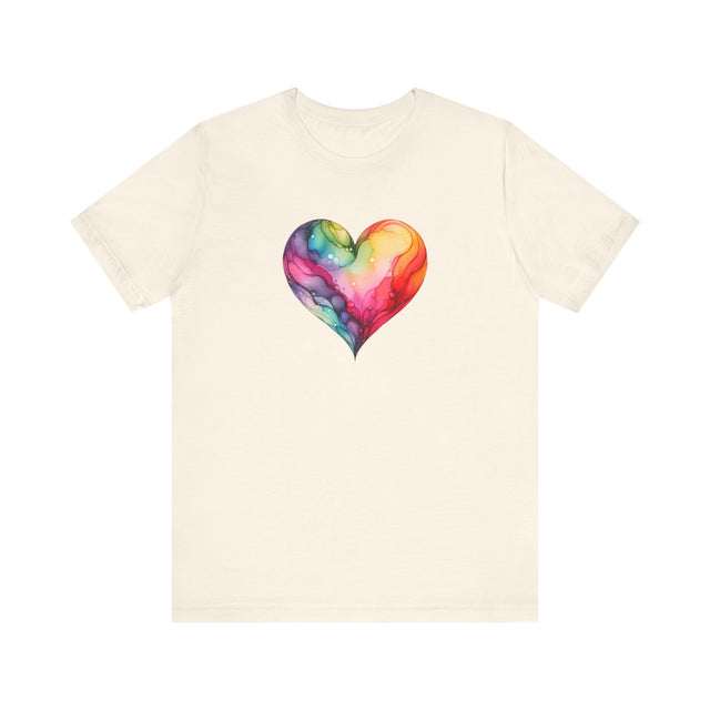 Rainbow Heart Alcohol Ink,Pride Heart Shirt, Rainbow Heart T-shirt, LGBTQ+ Tee, Queer