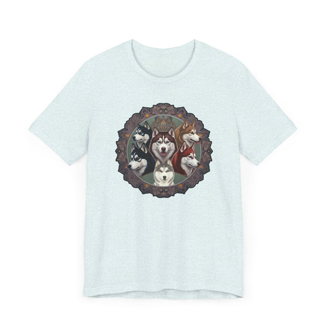 Siberian Husky Head Mandala T-shirt, Dog Lover Top, Husky owner