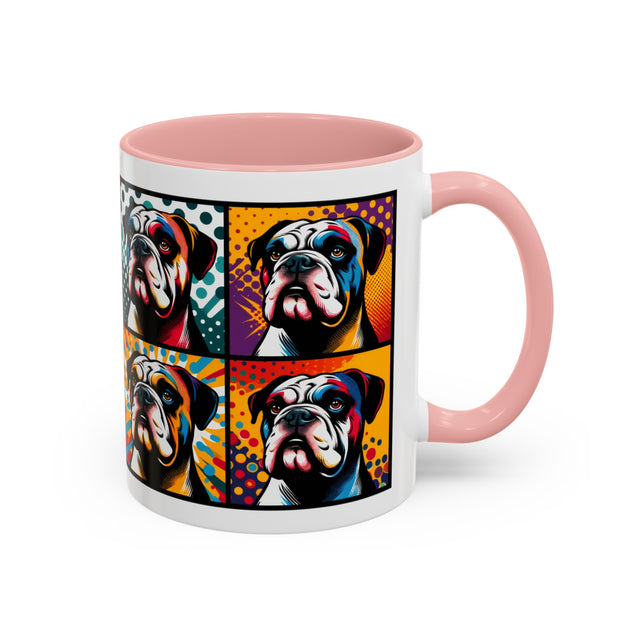 American Bulldog Coffee Mug,4-Panel Pop Art Mug,American Bulldog Lover,Bully Mom,Bully Dad,Sourmug Lover Gift,Bulldogger Gift
