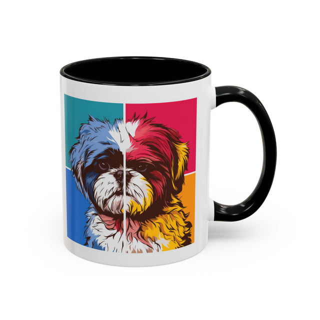 Shih Tzu Coffee Cup,4-Panel Pop Art Mug,Shih Tzu Lover,Shih Tzu Mom,Shih Tzu Dad,Dog Lover Gift,Shih Tzu Gift