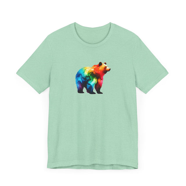 Rainbow Brown Bear Alcohol Ink T-shirt, Pride Shirt,Animal Lover T shirt, LGBTQ+,Big Bear