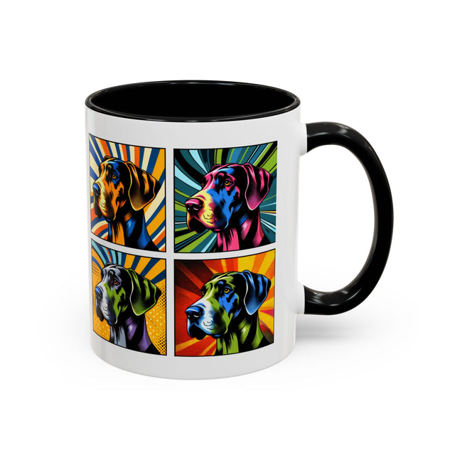 Great Danes Coffee Cup,4-Panel Pop Art Mug,Great Dane Lover,Great Dane Mom,Great Dane Dad,Dog Lover Gift,Great Dane Gift