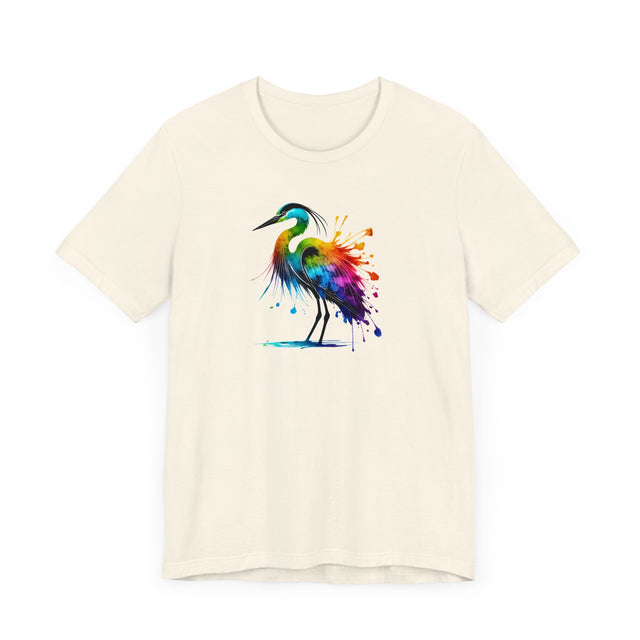 Rainbow Grey Heron Alcohol Ink T-shirt, Pride Shirt,Bird Lover T shirt, LGBTQ+, BGLT, Avian,Gray Heron