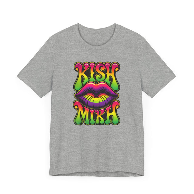 Kish Mikh "Kiss Me" psychedelic T-shirt, Yiddish Lover Shirt