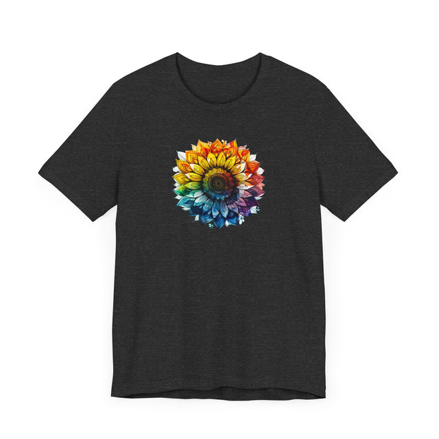 Rainbow Sunflower Alcohol Ink T-shirt, Pride Shirt