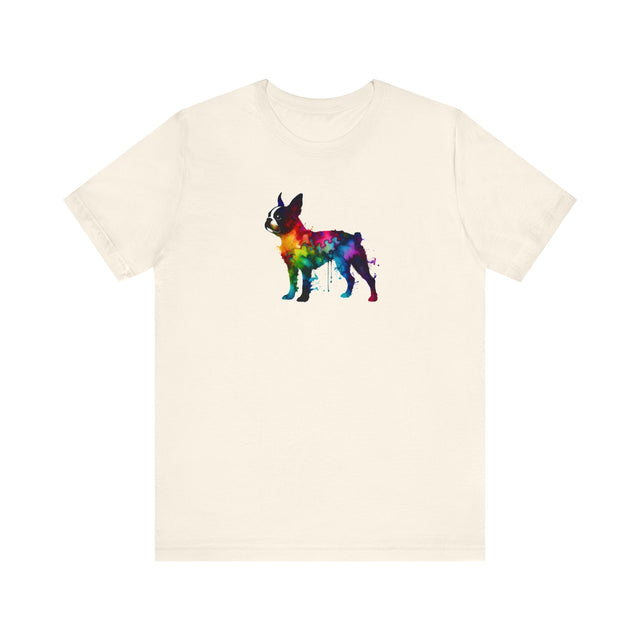 Rainbow Boston Terrier T-shirt,Pride Shirt,Dog Lover Top,Rainbow Animals,LGBTQ+ Tee, Boston Terrier Owner