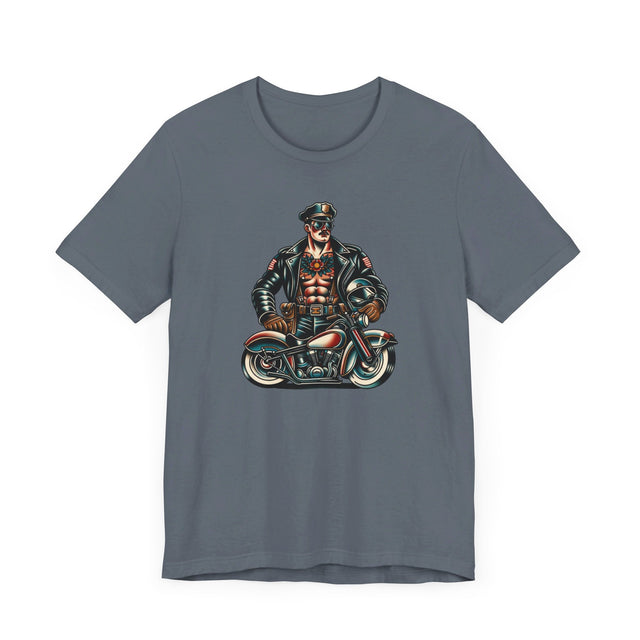 Motorcycle Cop T-shirt, Flash Tattoo Style Shirt