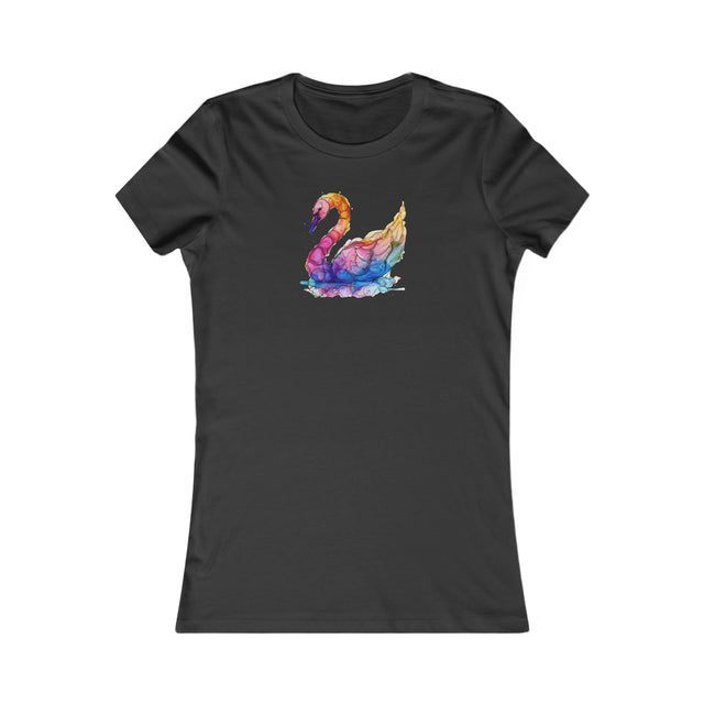 Rainbow Swan T-shirt,Pride Shirt,Queer Top,Rainbow birds,LGBTQ+ Tee,Women's Favorite Tee