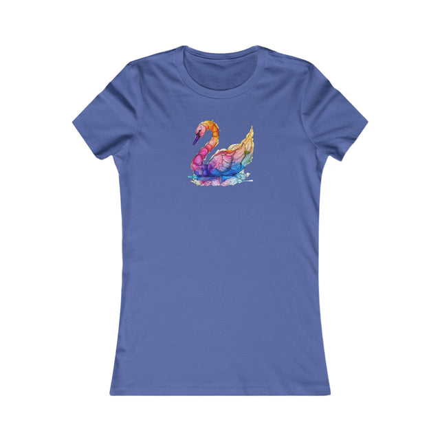 Rainbow Swan T-shirt,Pride Shirt,Queer Top,Rainbow birds,LGBTQ+ Tee,Women's Favorite Tee