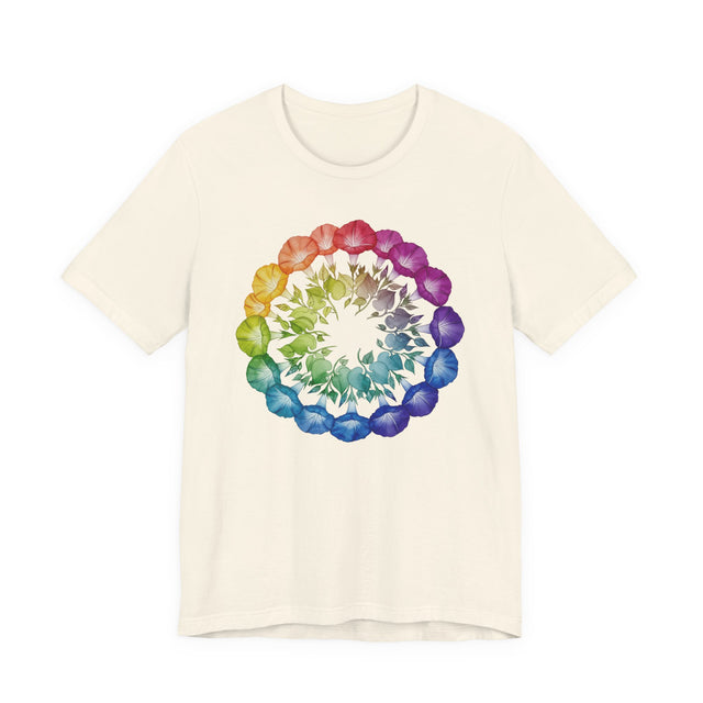 Rainbow Morning Glory Mandala shirt, Flower Shirt,Pride Tee, LGBTQIA, Plant Lover Gift, Gardener T-shirt, Mothers Day Gift, Gift for Her