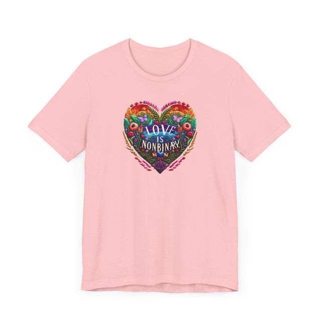 Love Is NonBinary Heart Shirt, Rainbow Heart T-shirt, LGBTQ+ Heart Top