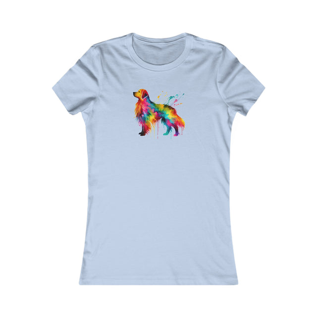 Rainbow Golden Retriever T-shirt,Pride Shirt,Dog Lover Top,Rainbow Animals,LGBTQ+ Tee,Golden Owner,Women's Favorite Tee