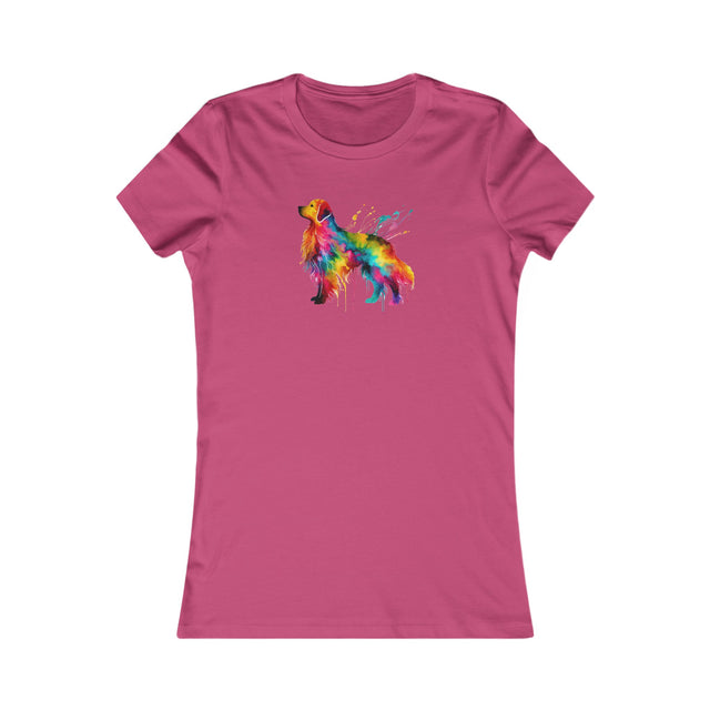 Rainbow Golden Retriever T-shirt,Pride Shirt,Dog Lover Top,Rainbow Animals,LGBTQ+ Tee,Golden Owner,Women's Favorite Tee
