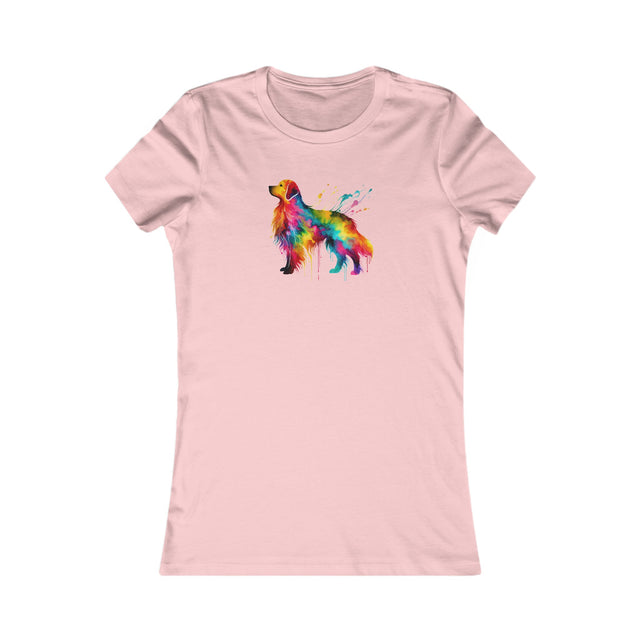 Rainbow Golden Retriever T-shirt,Pride Shirt,Dog Lover Top,Rainbow Animals,LGBTQ+ Tee,Golden Owner,Women's Favorite Tee