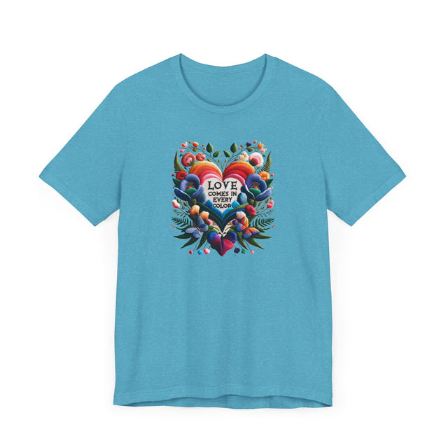 Love Comes in Every Color Heart Shirt, Rainbow Heart T-shirt