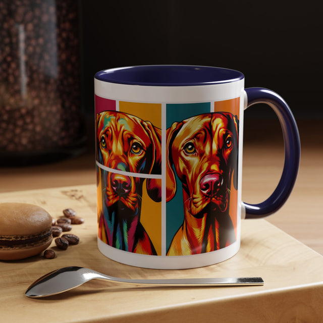 Vizsla Coffee Cup,4-Panel Pop Art Mug,Vizsla Lover,Vizsla Mom,Vizsla Dad,Dog Lover Gift,Vizsla Gift