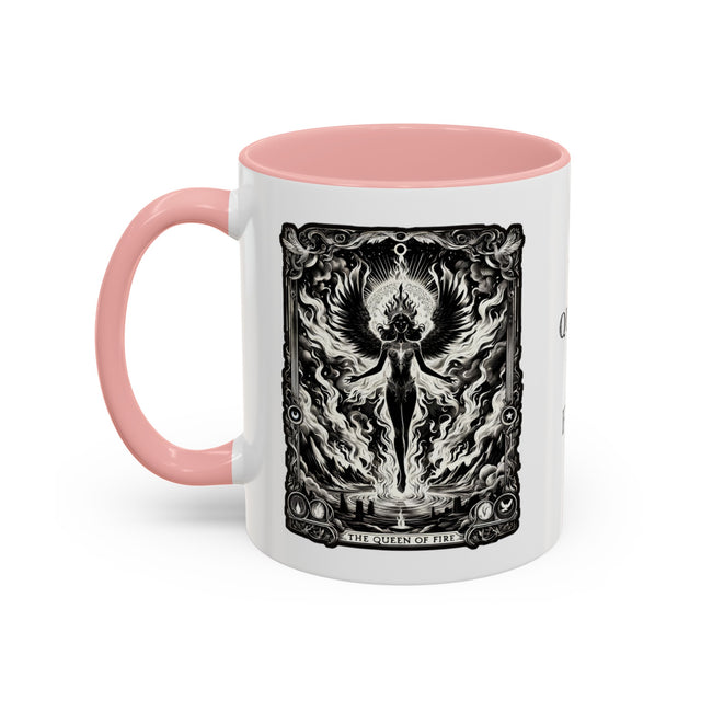 Queen of Fire,Tarot card mug,Mothers Day Gift,Tarot Reader Gift,Witchy cup,Mystical Cards cup,Celestial Astrology,Gift for her,Mom Gift