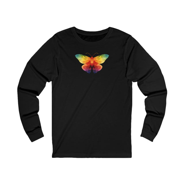 Rainbow Moth long sleeve T-shirt,Pride Shirt, Pride Parade Top, LGBTQ+ Tee, Nonbinary, Gay, Lesbian, Bisexual, Trans, BGLT, LBGT, Enby, Pansexual,Unisex Jersey Long Sleeve Tee