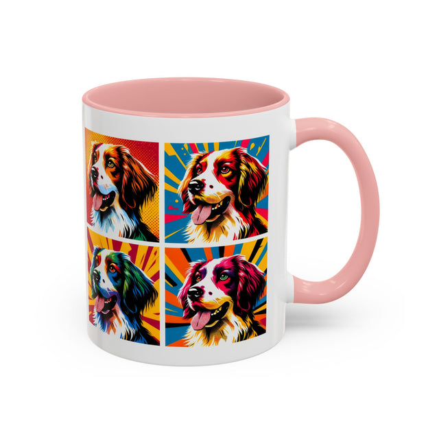 Brittanys Coffee Cup,4-Panel Pop Art Mug,Brittany Lover,Brittany Mom,Brittany Dad,Dog Lover Gift,Brittany Gift