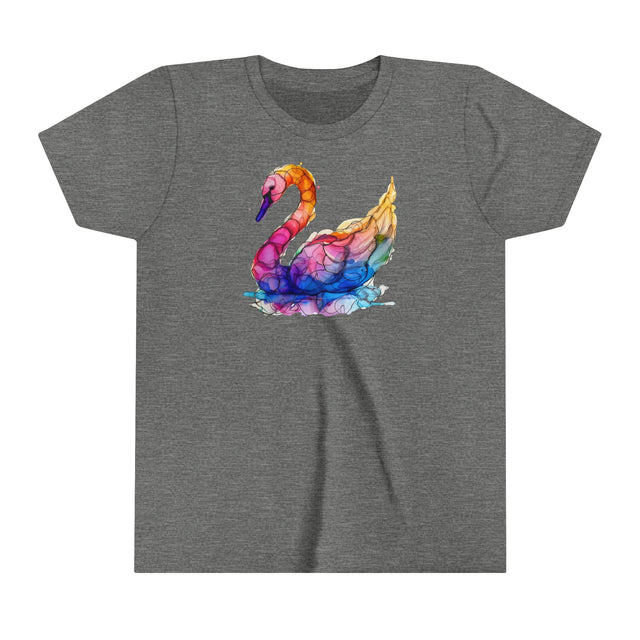 Rainbow Swan T-shirt,Pride Shirt,Bird Lover Top,Rainbow Animals,LGBTQ+ Tee,Youth Size