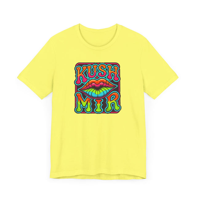 Kush Mir "Kiss Me" psychedelic T-shirt, Yiddish Lover Shirt, Valentine's Day