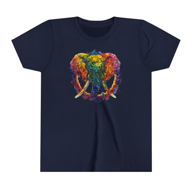 Rainbow Elephant Peace Mandala T-shirt,Pride Shirt,Elephant Lover Top,Rainbow Animals,LGBTQ+ Tee,Queer,Gay,Lesbian,Bisexual,Trans,Youth Size