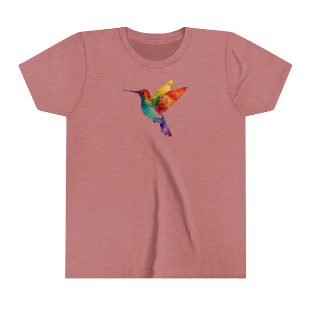 Rainbow Hummingbird T-shirt,Pride Shirt,Bird Lover Top,Rainbow Animals,LGBTQ+ Tee,Queer,Gay,Lesbian,Bisexual,Trans,Youth Size