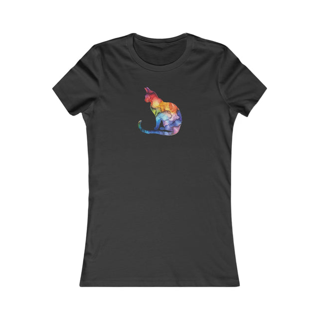 Rainbow Cat T-shirt,Pride Shirt,Pride Parade Top,Rainbow Animals,LGBTQ+ Tee,Nonbinary,Gay,Lesbian,Bisexual,Trans,BGLT,LBGT,Feline,Kitten,Kitty,Women's Favorite Tee