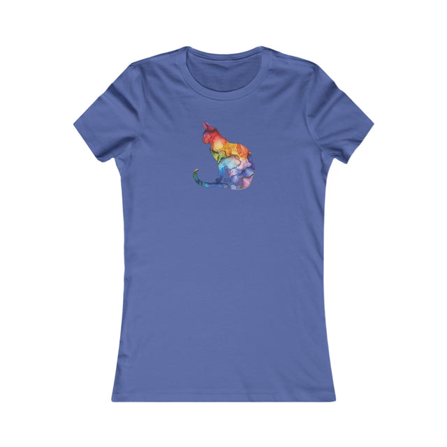 Rainbow Cat T-shirt,Pride Shirt,Pride Parade Top,Rainbow Animals,LGBTQ+ Tee,Nonbinary,Gay,Lesbian,Bisexual,Trans,BGLT,LBGT,Feline,Kitten,Kitty,Women's Favorite Tee