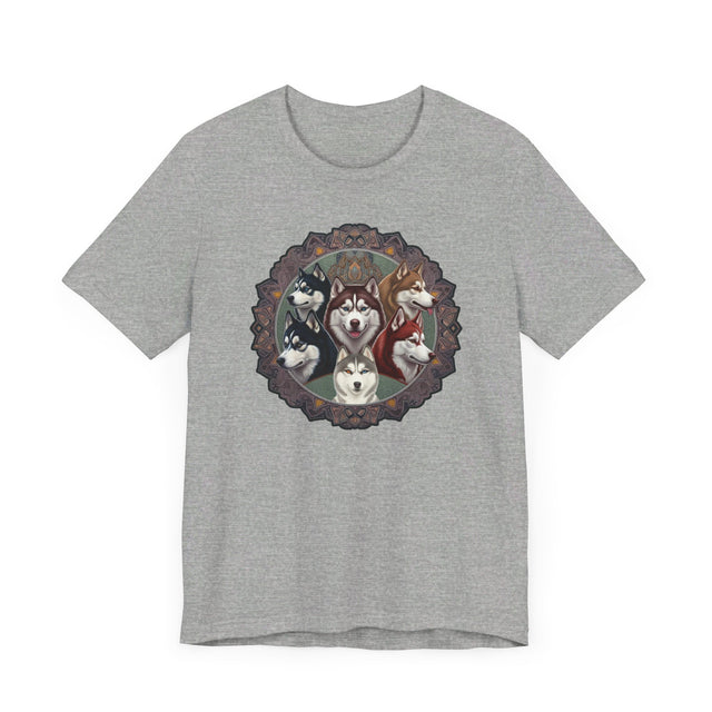 Siberian Husky Head Mandala T-shirt, Dog Lover Top, Husky owner